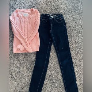 Girls Justice outfit size 10 Jeans & sweater (slim jeans)